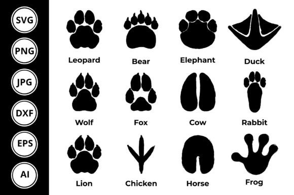 Animal Footprint Silhouette Brush Stroke for Authentic Design