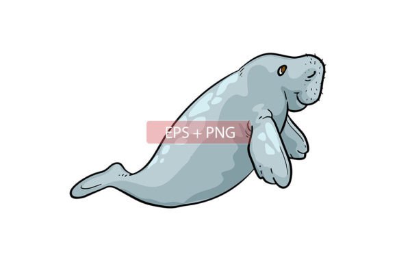 Charming Dugong Water Mammals Animal Illustration for Creative Projects