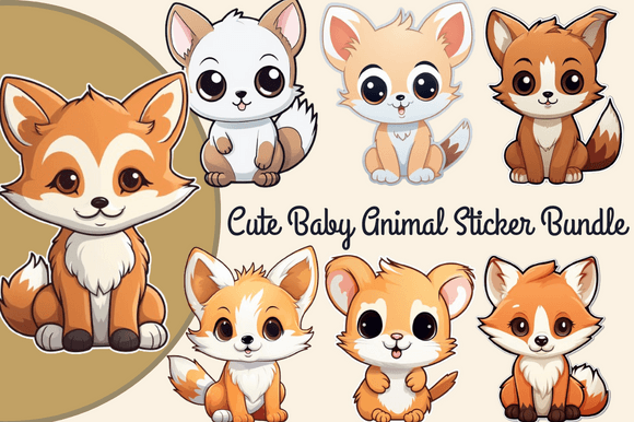 Cute Baby Animal Sticker Bundle: Your Ultimate Design Asset