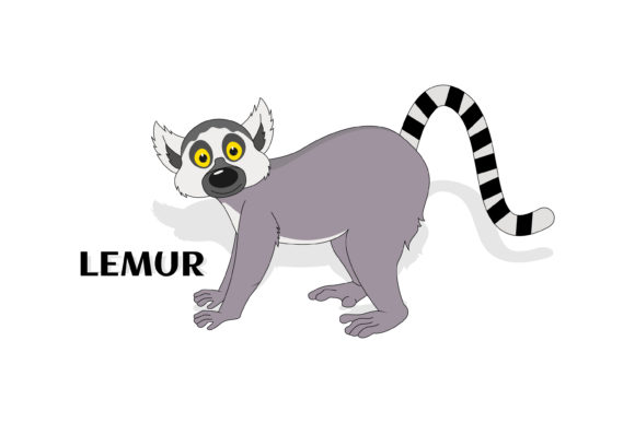 Cute Lemur Animal Cartoon: A Playful Asset for Modern Branding