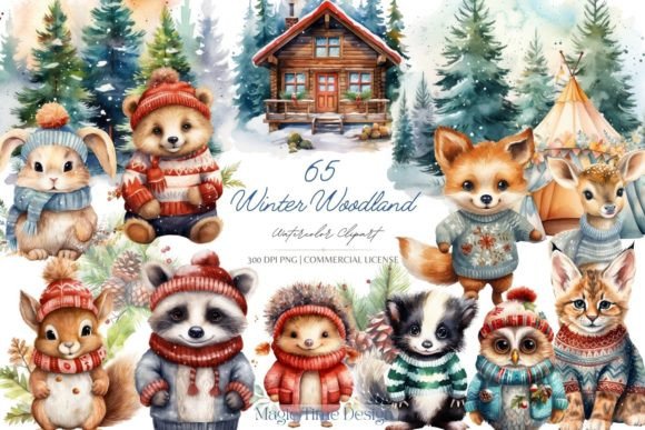 Watercolor Winter Woodland Animal: A Charming Design Asset